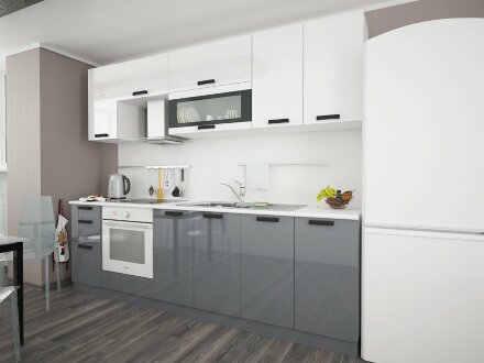 Кухня Аляска белый лёд/серый лёд 