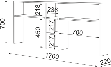 Надстройка стола двойного Остин М15 