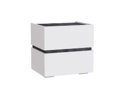 Тумба прикроватная Аркон, Белый / Бетон темный