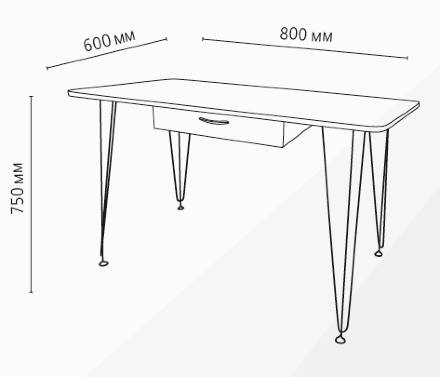 Стол обеденный Сеул 8 с ящиком, опора сосна 