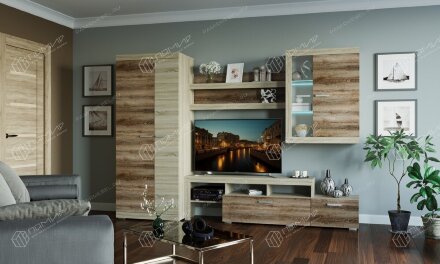 Витрина навесная ВНС-800 Соната, Сонома/Сакраменто 