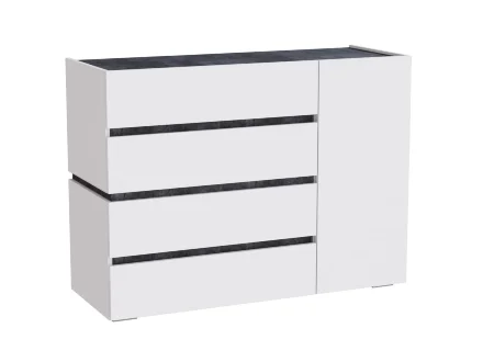 Комод Аркон, Белый / Бетон темный 