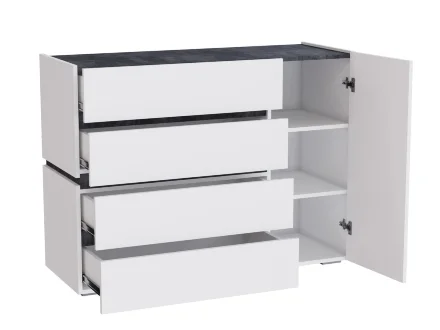 Комод Аркон, Белый / Бетон темный 