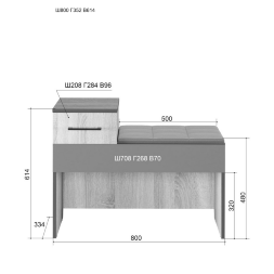 Тумба 800 Эльза, ясень Анкор 