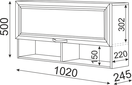 Полка навесная 2 Остин, М17 