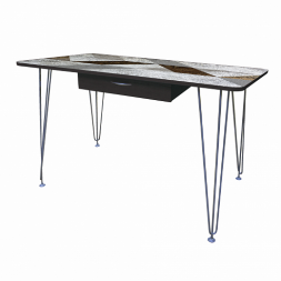 Стол обеденный Сеул 8 с ящиком, опора Лофт