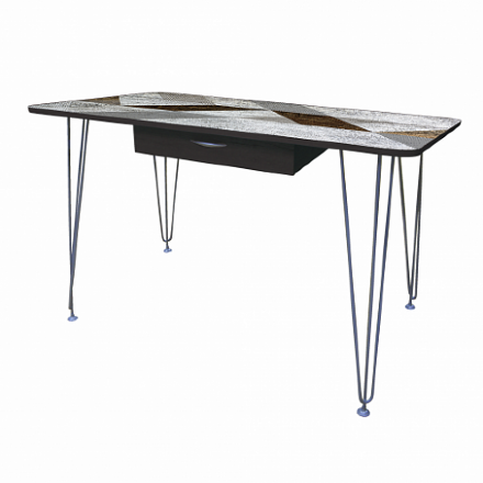 Стол обеденный Сеул 8 с ящиком, опора Лофт 