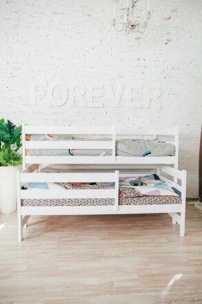 Кровать двухъярусная выкатная Матрешка Эко, белая 