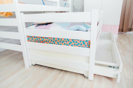 Кровать двухъярусная выкатная Матрешка Эко, белая 