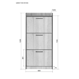Шкаф обувной Эльза, ясень Анкор 