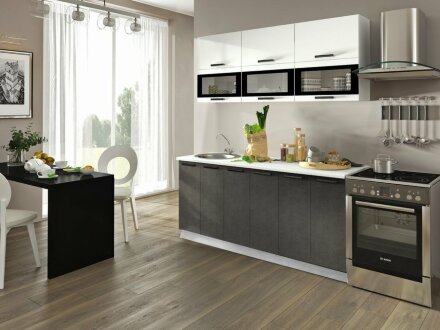 Кухня Фиджи бетон/белый 1800 