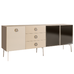 Комод (для гостиной) 2.1 БМКМ-5(Fi) [5][10] (2 двери стекло-1 дверь лак) Bogemia Fillini