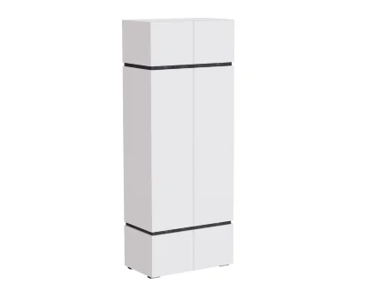 Шкаф двустворчатый Аркон, Белый / Бетон темный 