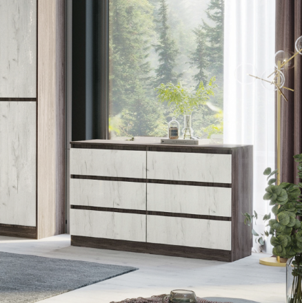 Комод Милана, Ясень Анкор/Дуб Эльза 