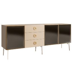 Комод (для гостиной) 2.1 БМКМ-5(Fi) [5] (3-двери стекло) Bogemia Fillini