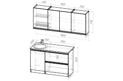 Кухонный гарнитур Адажио макси 180 см