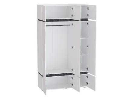 Шкаф 3-х створчатый Аркон, Белый / Бетон темный 