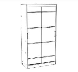 Шкаф-купе 1,14 метра Сакура  