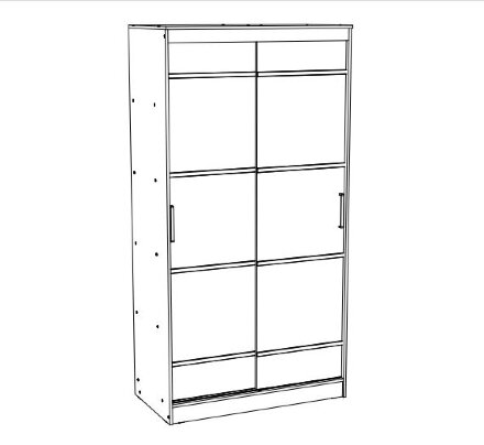 Шкаф-купе 1,14 метра Сакура   