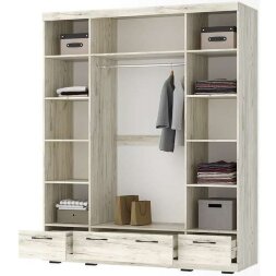 Шкаф Соната ШСЗ-1800, Крафт белый - Антрацит