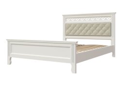 Кровать из массива Грация, белый античный