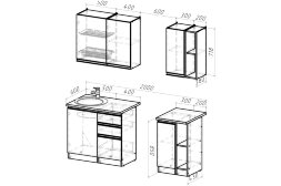 Кухонный гарнитур Адажио медиум 140 см