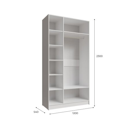 Шкаф трехстворчатый с зеркалом Мадрид, Белый 