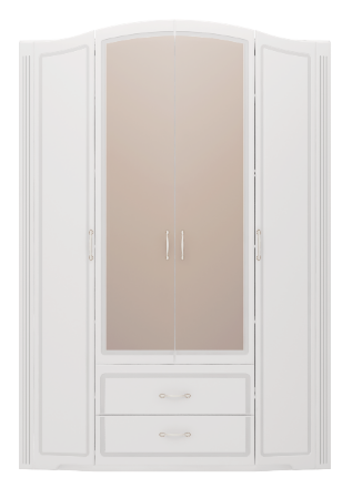 Шкаф для одежды четырехдверный с зеркалом Виктория №2 