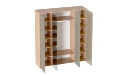 Шкаф четырёхдверный Гавана, Светло-серый софт