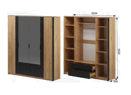 Шкаф 4-х створчатый Ольга-4 