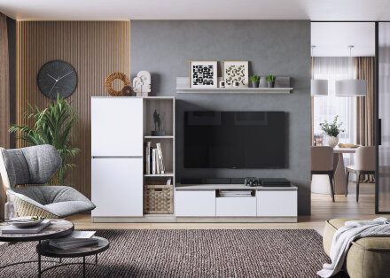 Тумба под ТВ 1 ящик и 2 двери Лори 