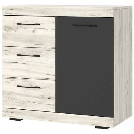 Комод КС-900 1Д Соната, Крафт белый - Антрацит 