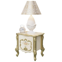 Тумба прикроватная Шейх, Слоновая кость/золото