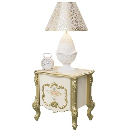 Тумба прикроватная Шейх, Слоновая кость/золото 