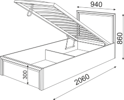 Кровать с подъемным механизмом Остин М22