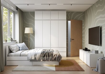 Шкаф 4-х створчатый Симпл, Белый  