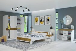 Шкаф 4х дверный Милана, Белый/Сосна Гранд