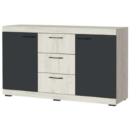 Комод КС-1500 Соната, Крафт белый - Антрацит 