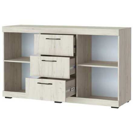 Комод КС-1500 Соната, Крафт белый - Антрацит 