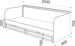 Кровать с ящиками Остин М23