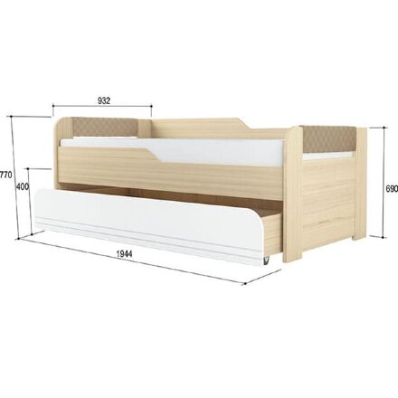 Кровать 2-х уровневая Стиль №900.1 NEW, кофе с молоком 