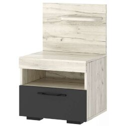 Тумба прикроватная ТС-450 Соната, Крафт белый - Антрацит