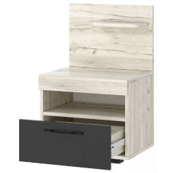 Тумба прикроватная ТС-450 Соната, Крафт белый - Антрацит