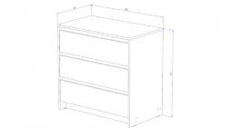 Комод 3 ящика Бостон, Анкор светлый