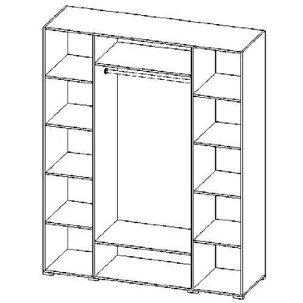 Шкаф 4-х дверный Престиж 