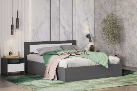 Кровать двуспальная Дольче, Графит 