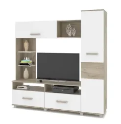 Мини-стенка Виора, Серый дуб/Белый