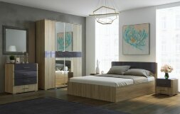 Тумбы прикроватные (2 штуки) Бьянка, Сонома/Графит