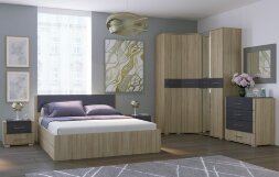 Тумбы прикроватные (2 штуки) Бьянка, Сонома/Графит