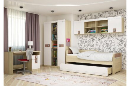 Кровать с комплектом подушек №900.4 Стиль, кофе с молоком 